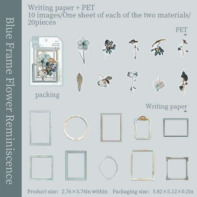 1115 Picture frames and dried flowers sticker -20Pcs each pack
