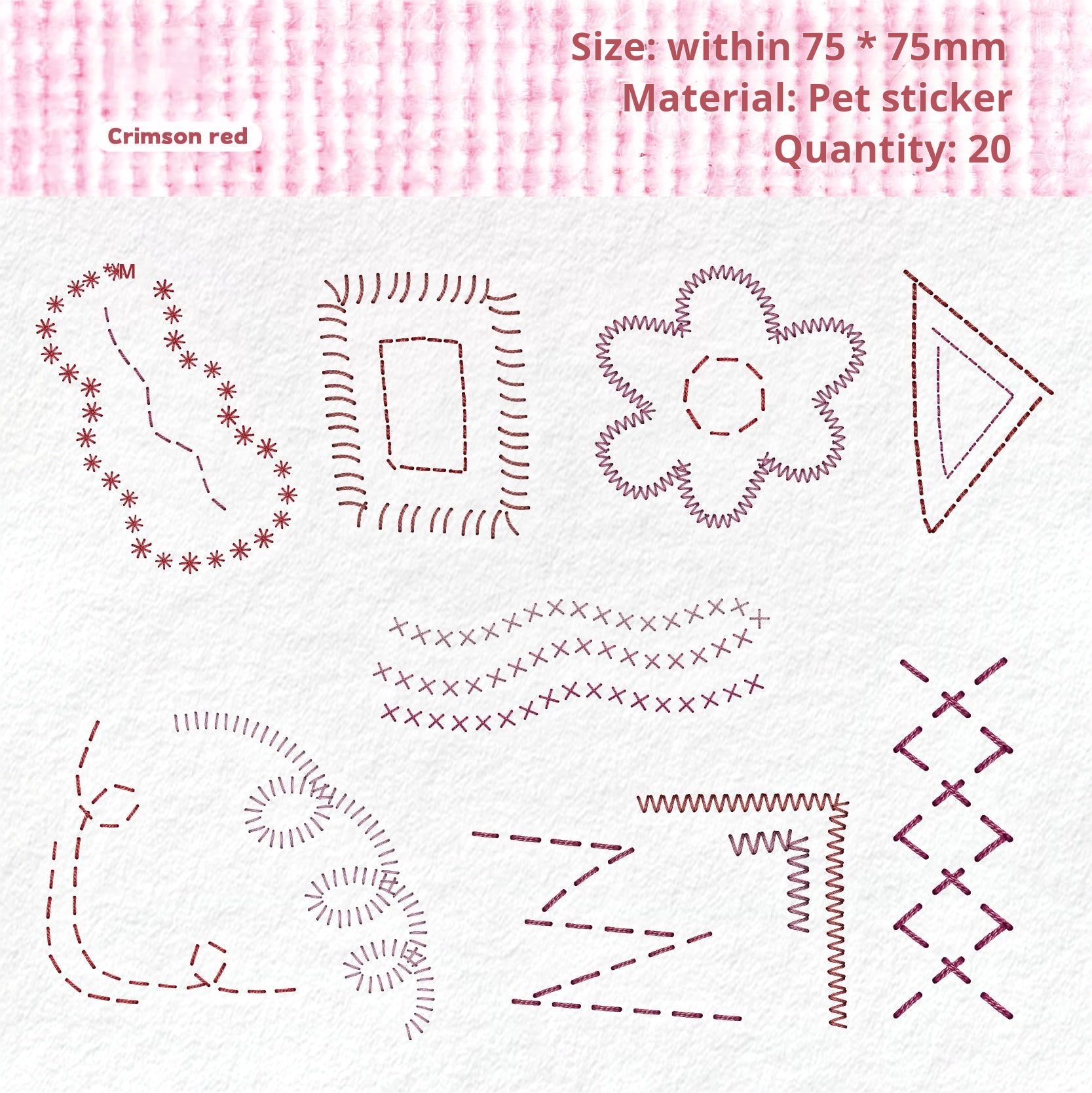 1014 Embroidery thread PET sticker -20Pcs each pack