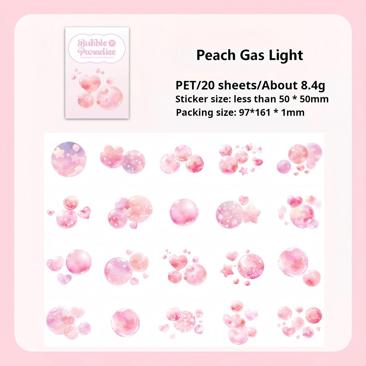 Dreamy bubble PET sticker – view 10
