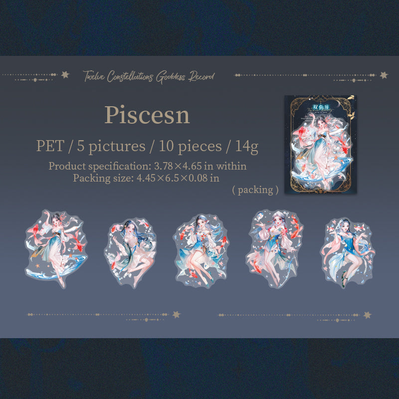 Zodiac PET sticker -10Pcs each pack