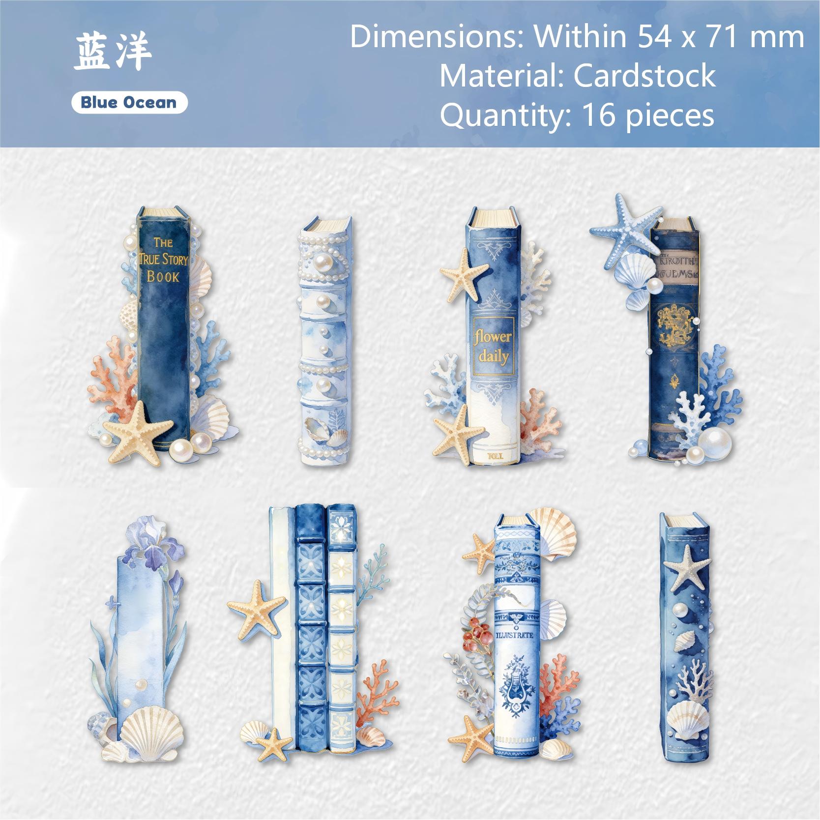 Light Reading Spines cardstock sticker -16Pcs each pack