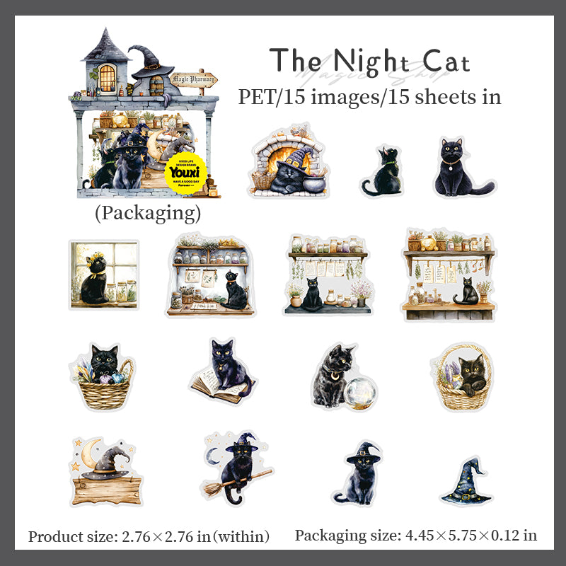 Magic medicine shop PET sticker -15Pcs each pack
