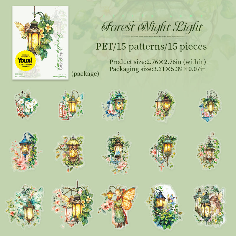0522 Firefly Lamp PET Sticker -15Pcs each pack