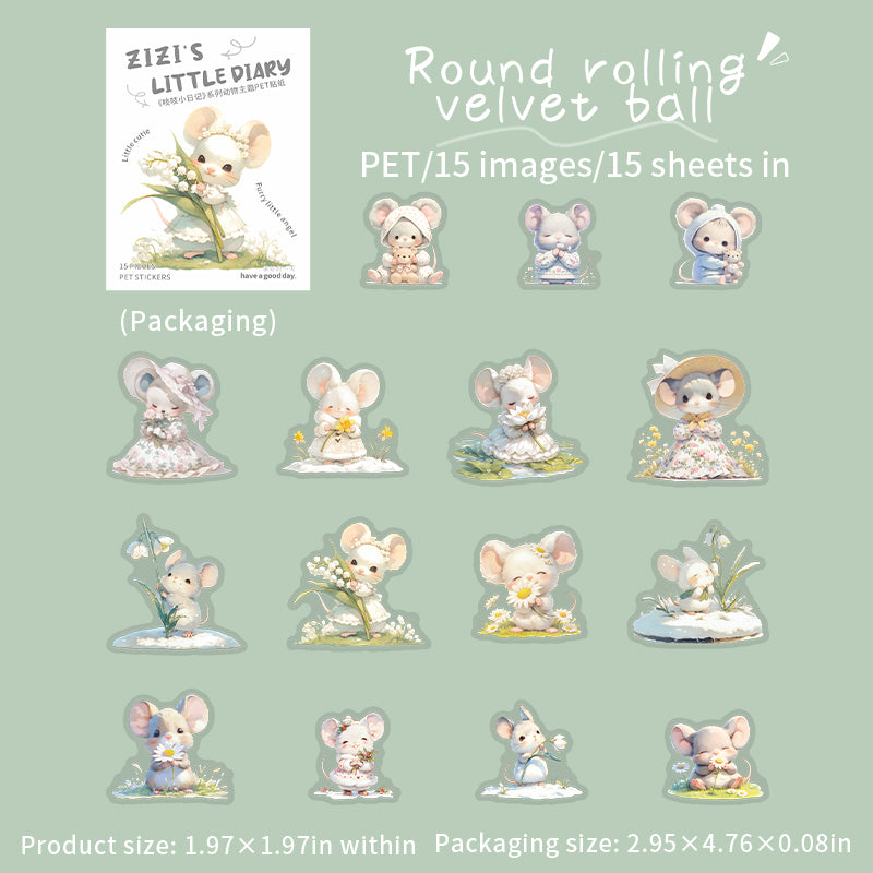 Hamster PET sticker -15Pcs each pack