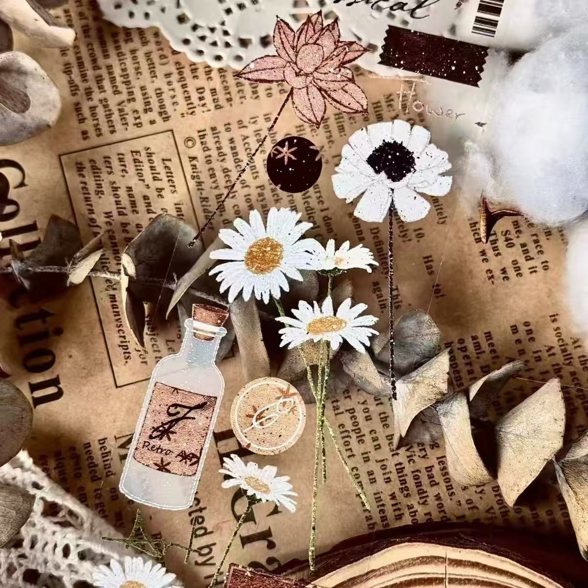Hand-painted Flower Collection PET Tape (5 x 100 cm) 1 loop