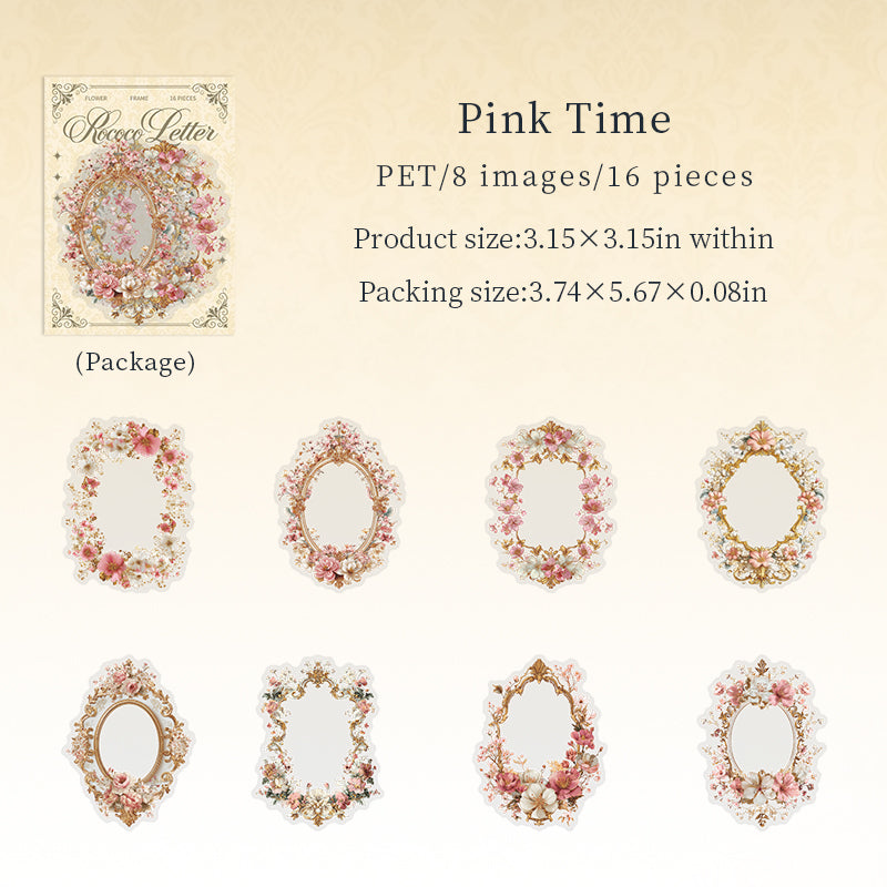 Rococo Letter PET Stickers -16Pcs each pack