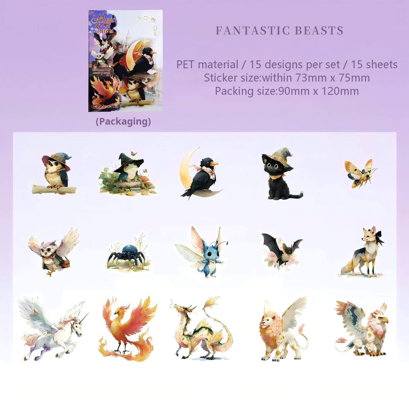 Magic Secrets PET sticker -15Pcs each pack