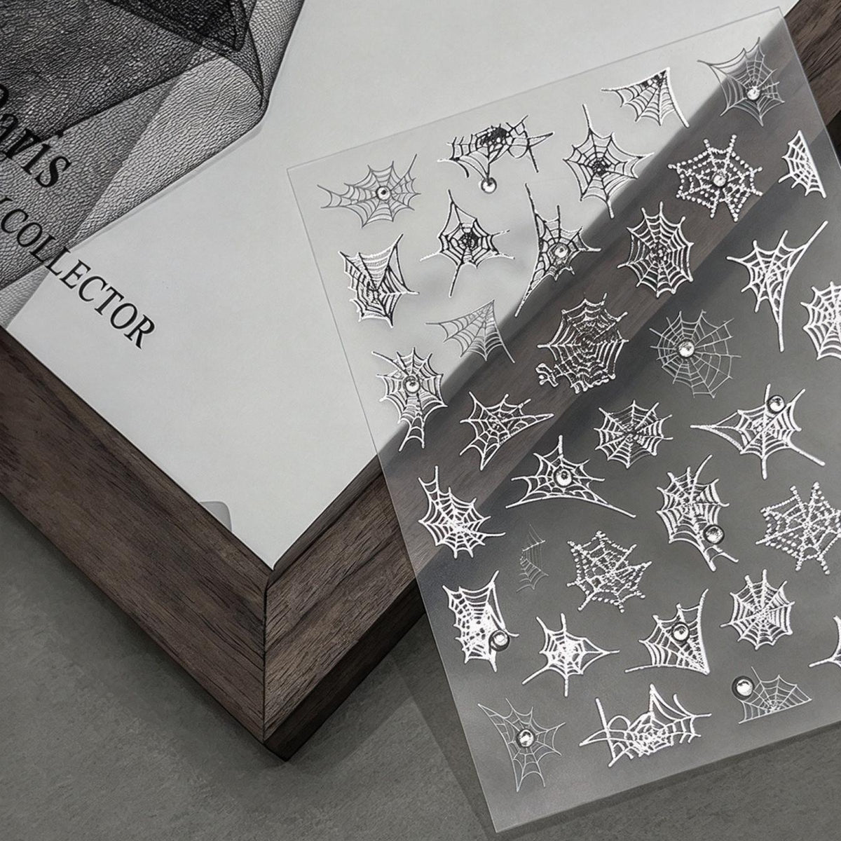 M347- Crystal Silver Foil Stamping sticker 1 Pcs