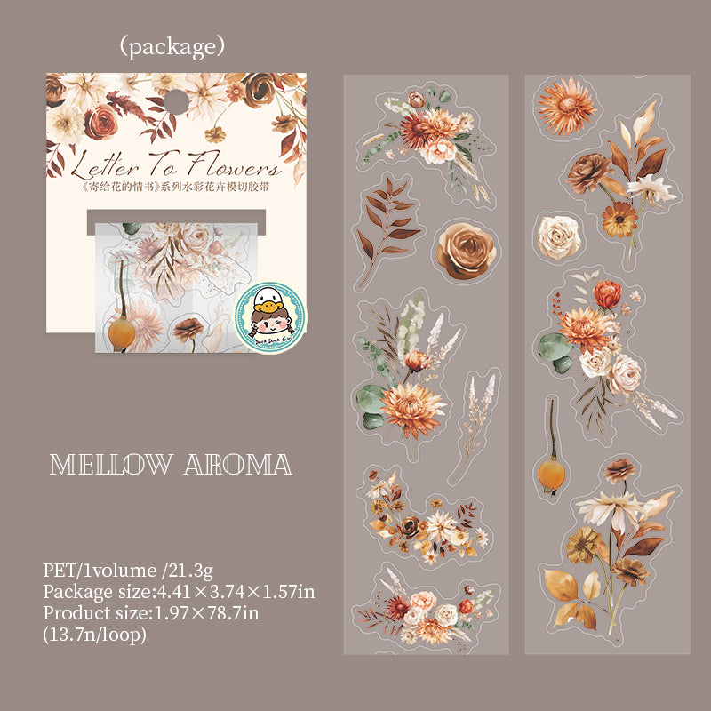 0326 Letter to flower Series PET tape -5CM*2m
