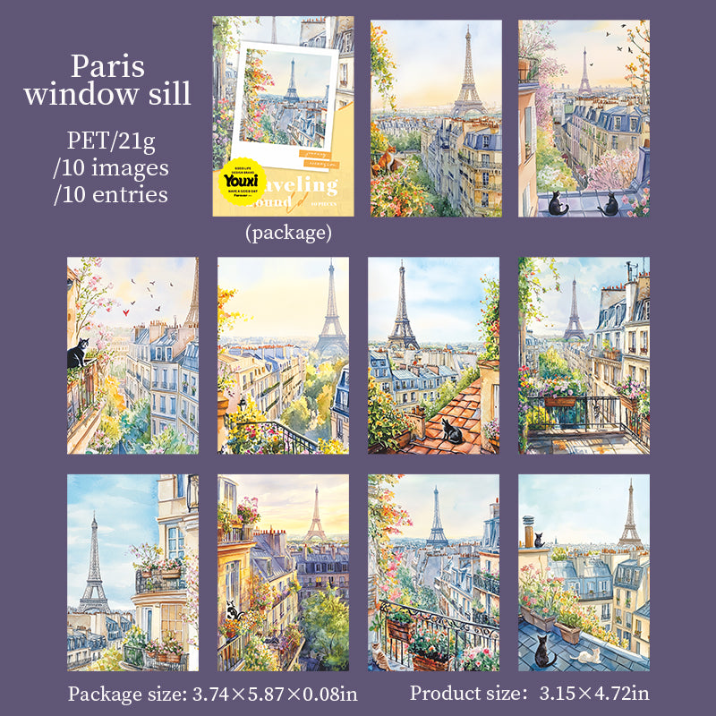 0325 Journey around the world Series Sticker -10Pcs each pack