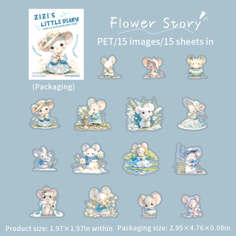 Hamster PET sticker -15Pcs each pack
