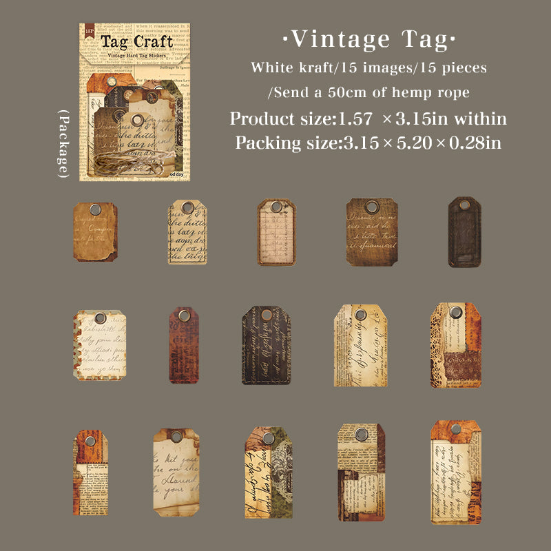 Label handmade cardstock sticker -15Pcs each pack