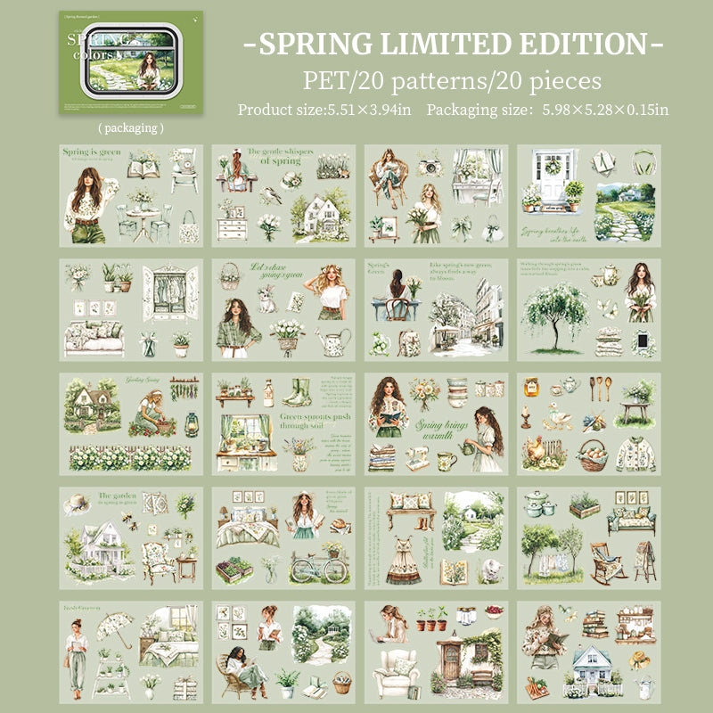 Spring colors PET Sticker book -20Pcs each pack