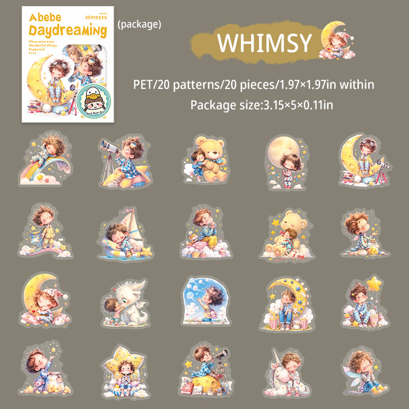 Little Boy's Sleepwalking PET Sticker -20Pcs each pack