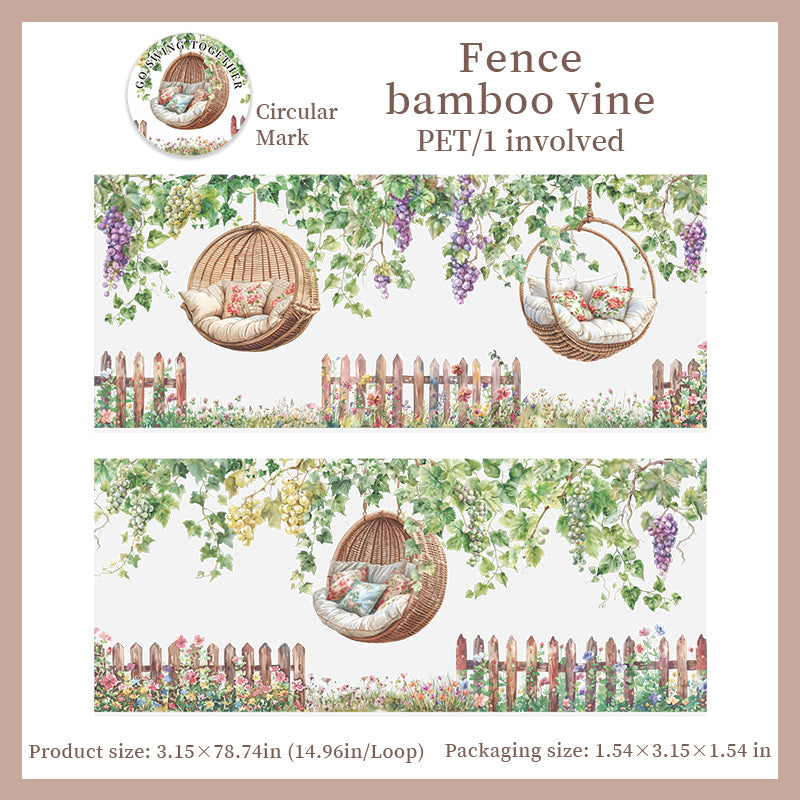 Flowers and Swings PET tape -8CM*2M