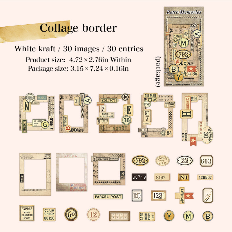 Vintage memories Solid Paper -30Pcs each pack