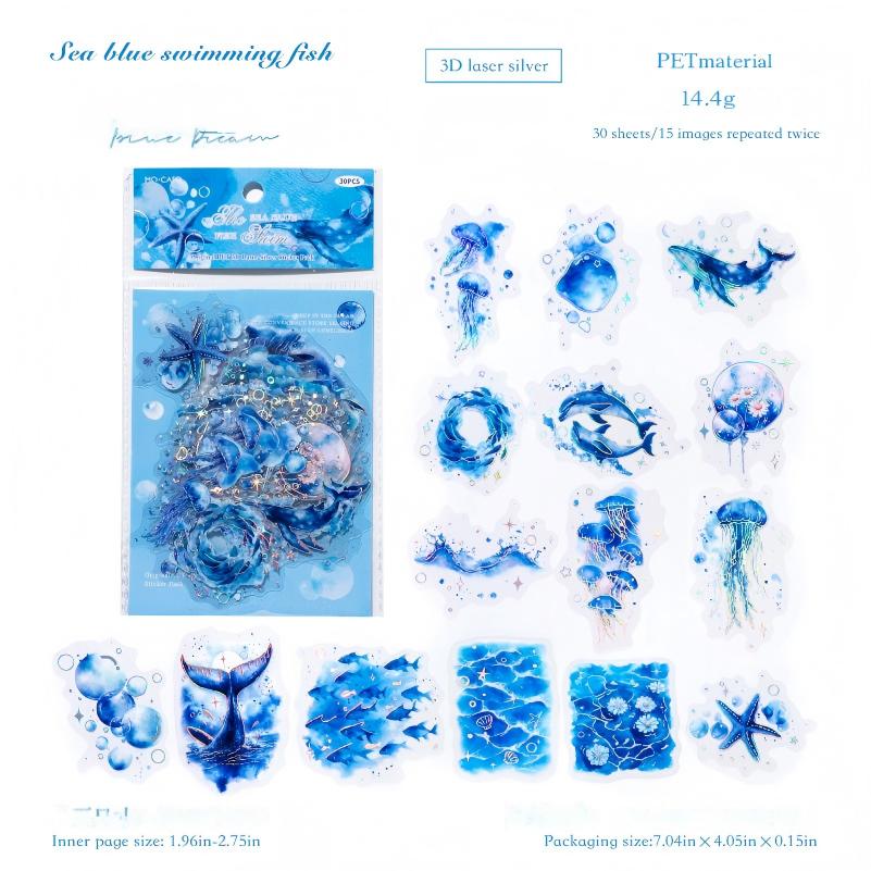 0929 Blues Dream PET Sticker -30Pcs each pack