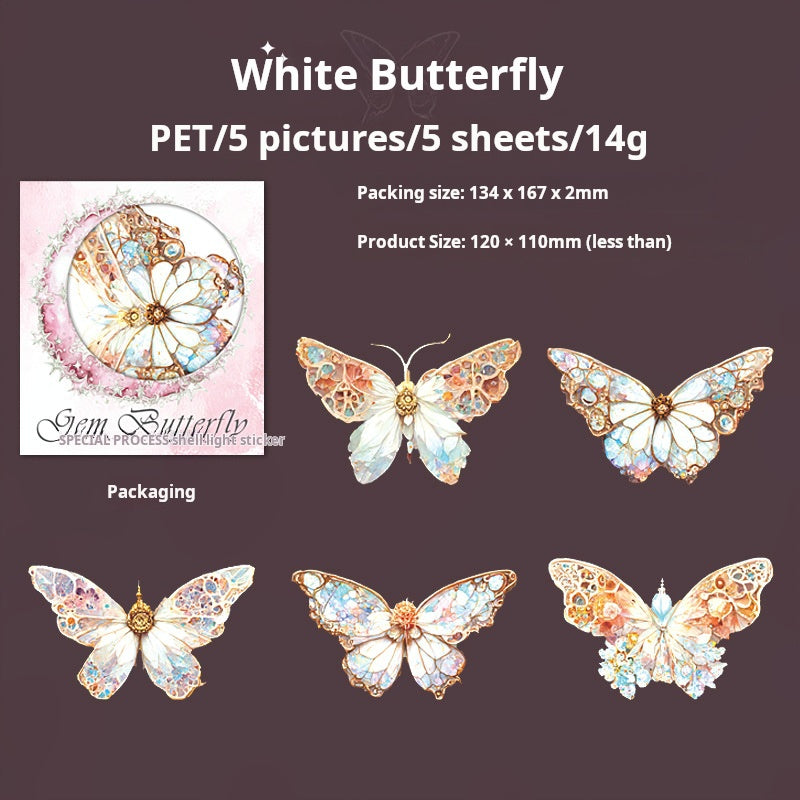0425 Gemstone Butterfly Series Sticker-5Pcs each pack