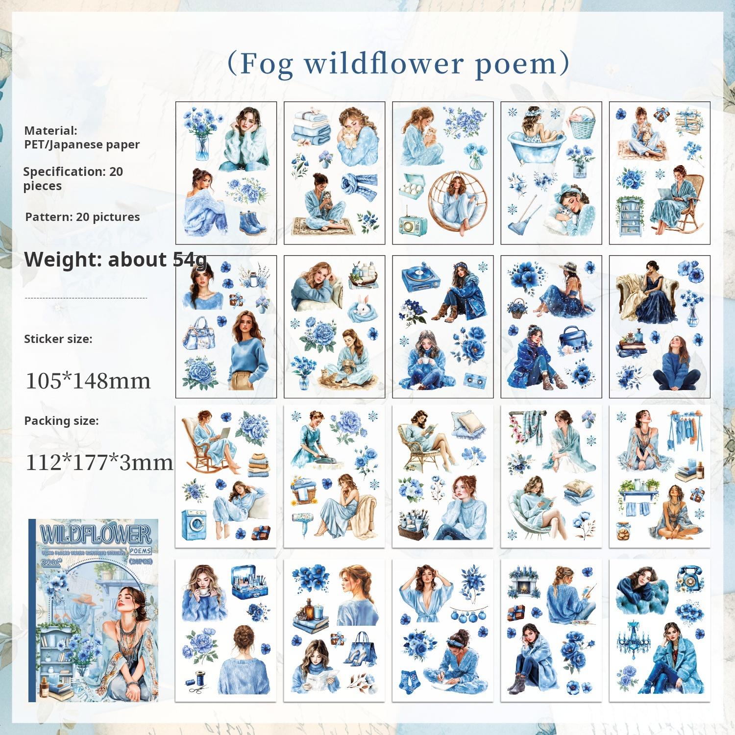 Flowers and girls Sticker Book -20Pcs each pack
