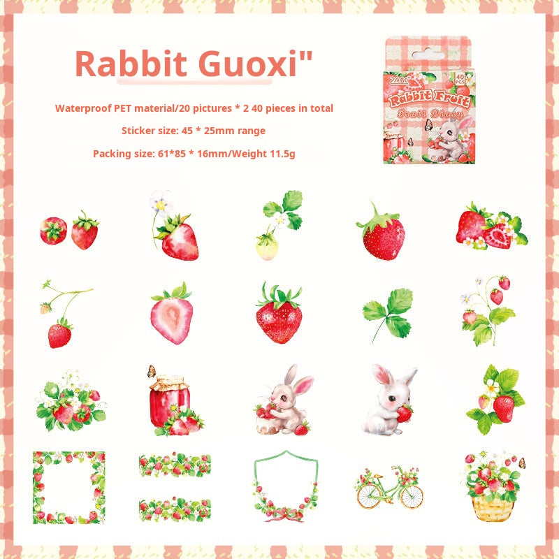 0305 Fruity Diary Series Sticker -40Pcs each pack