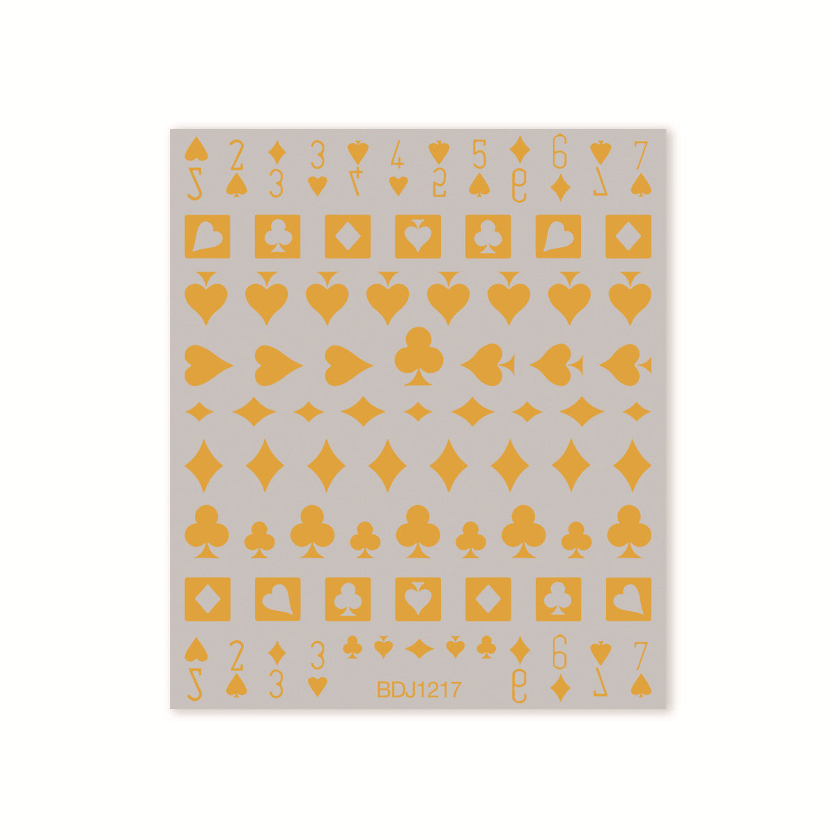M277- Poker Embossed Mini sticker 1 Pcs