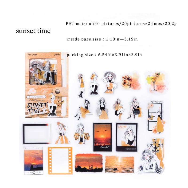 0724 Girl PET sticker -40Pcs each pack