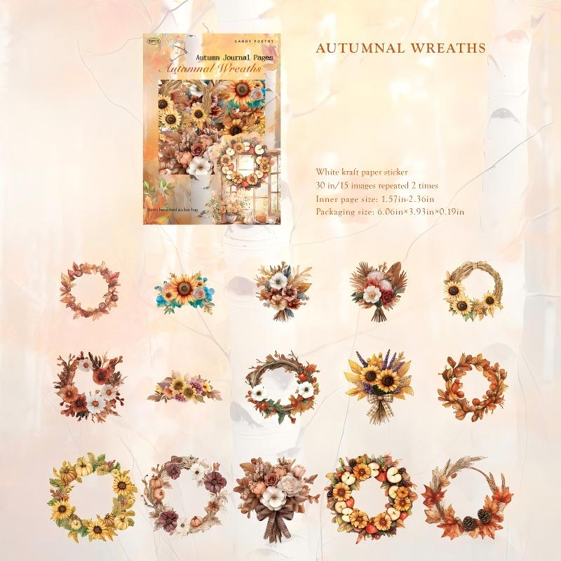 1018 Autumn forest cardstock sticker -30Pcs each pack