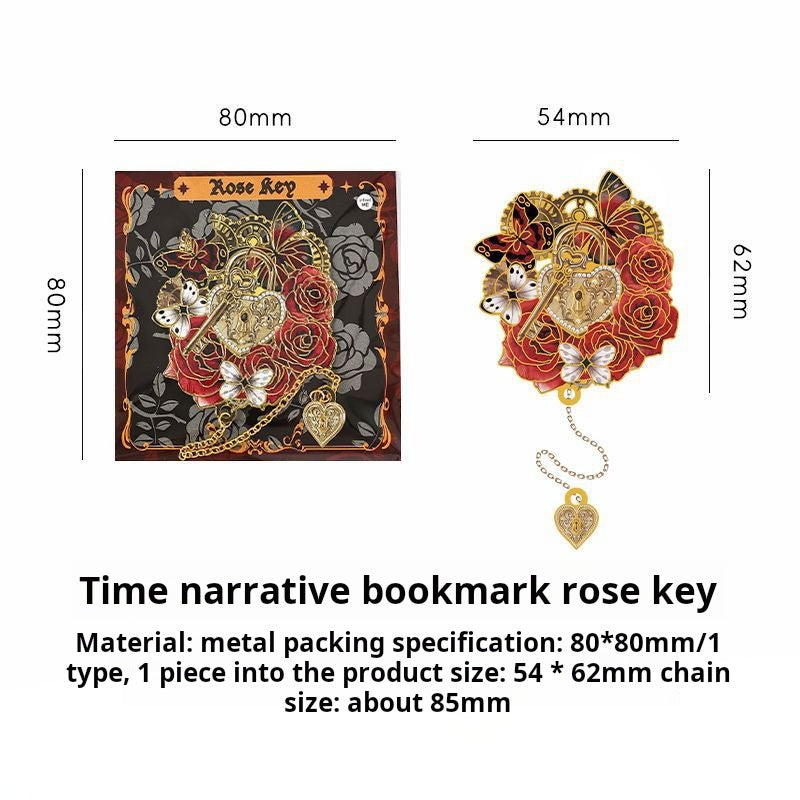 0728 Rose Metal Bookmark