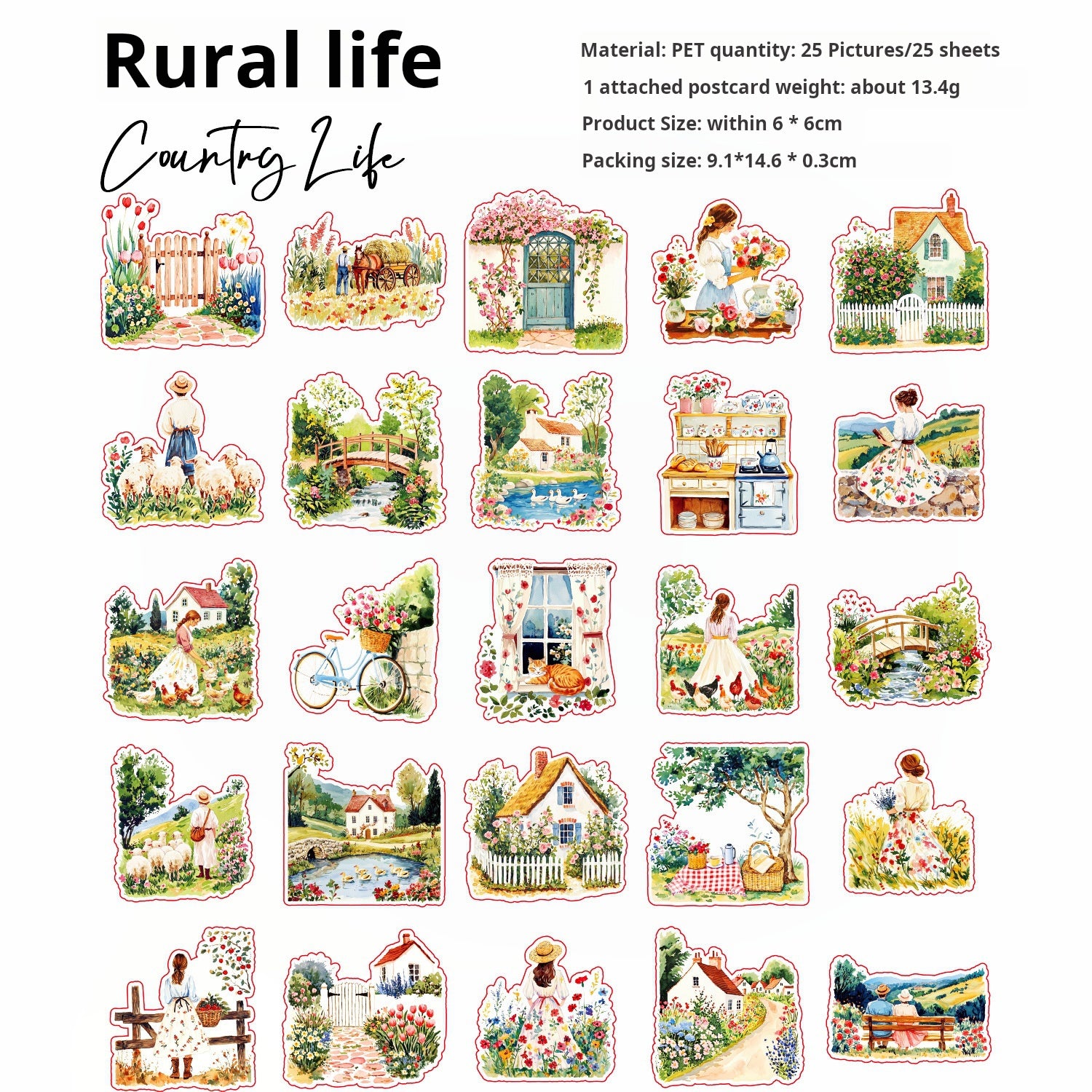 0620 Life notes PET sticker -25Pcs each pack