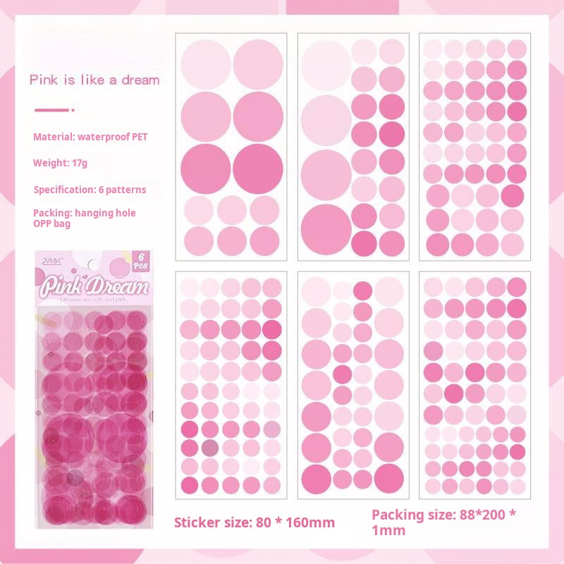 0419 Polka Dot Party Series Sticker -6Pcs each pack