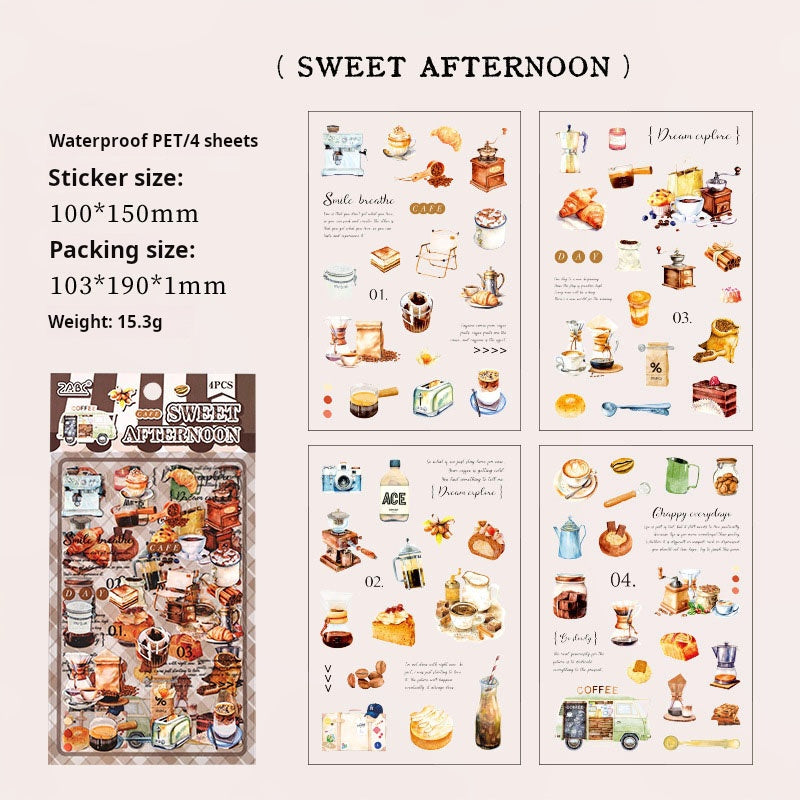 0311 Ground aroma Series Stickers -4Pcs each pack