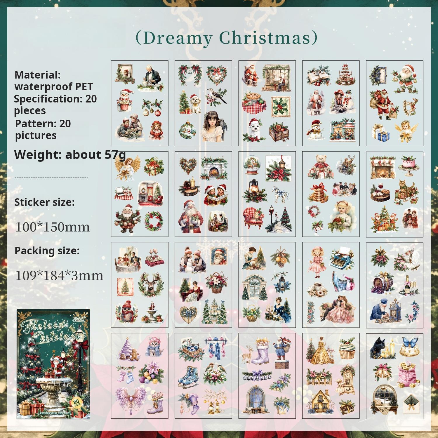 Christmas PET Sticker Book -20Pcs each pack