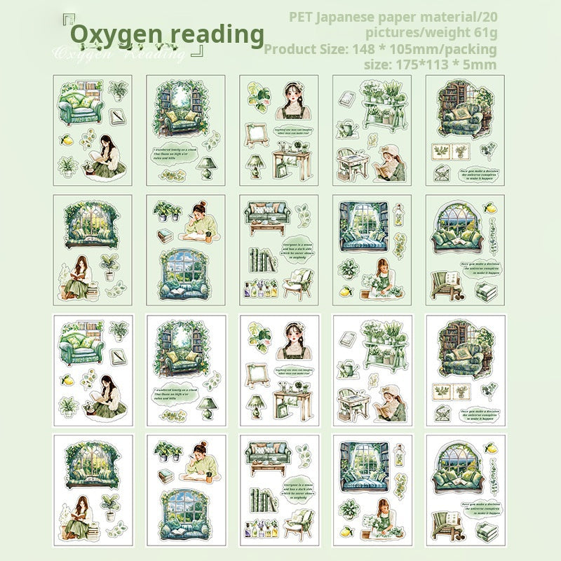 0620 Girl PET & Washi sticker book -20Pcs each pack