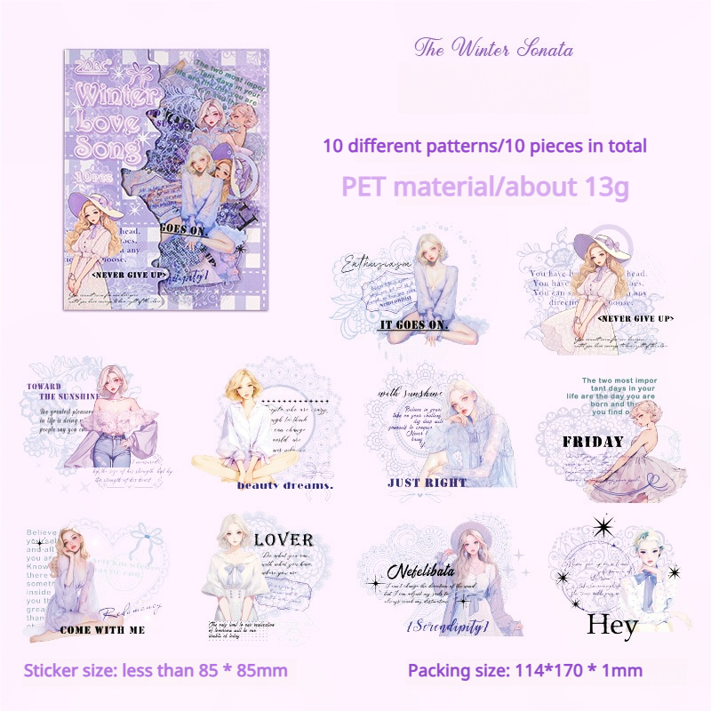 0226 Morning Twilight Series Stickers -10Pcs each pack