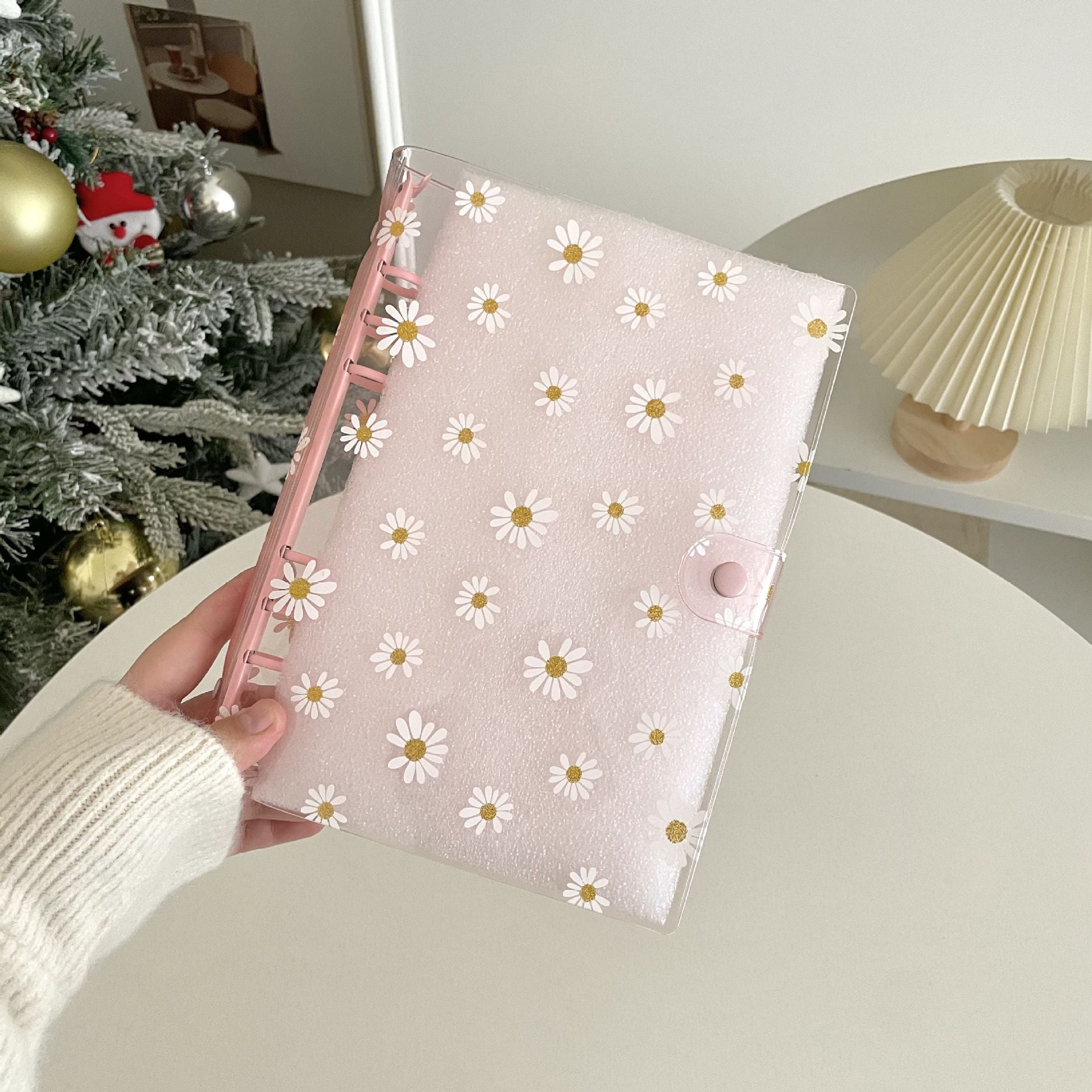 A5 Daisy clear binder with button *not contain insert pages