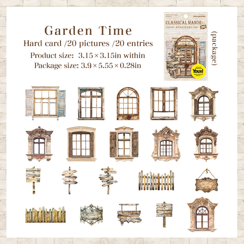 0503 Classical Manor House Cardstock Stickers -20Pcs each pack
