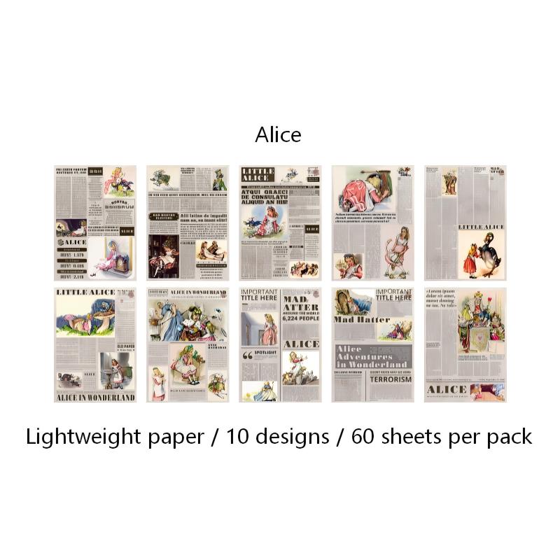 Vintage Fairy Tale Weekly Paper -60Pcs each pack