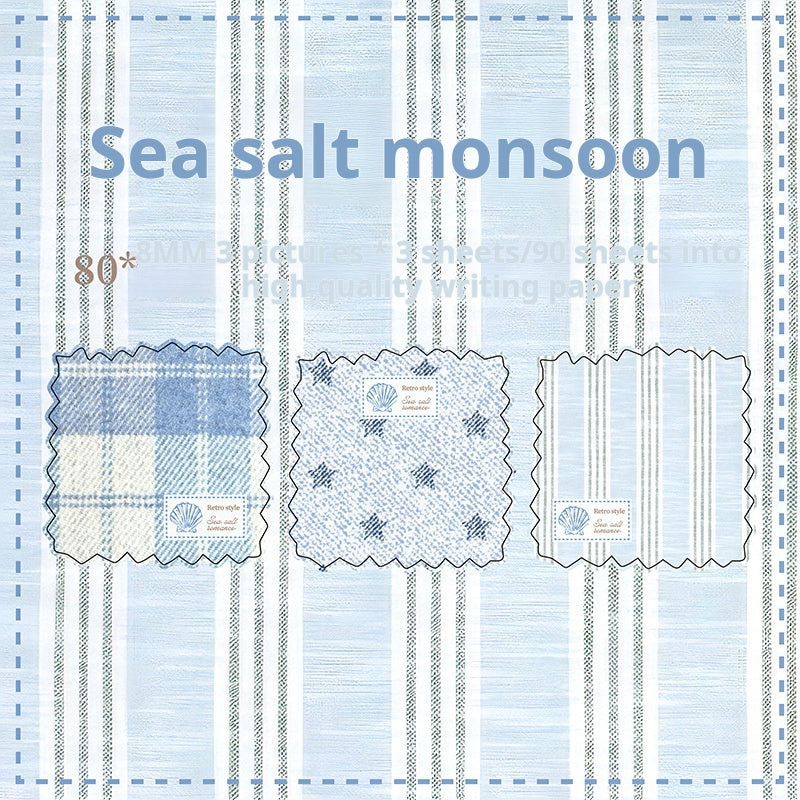 0417 Checkered Pattern Collection Album Three-share Set Series paper -90Pcs each pack