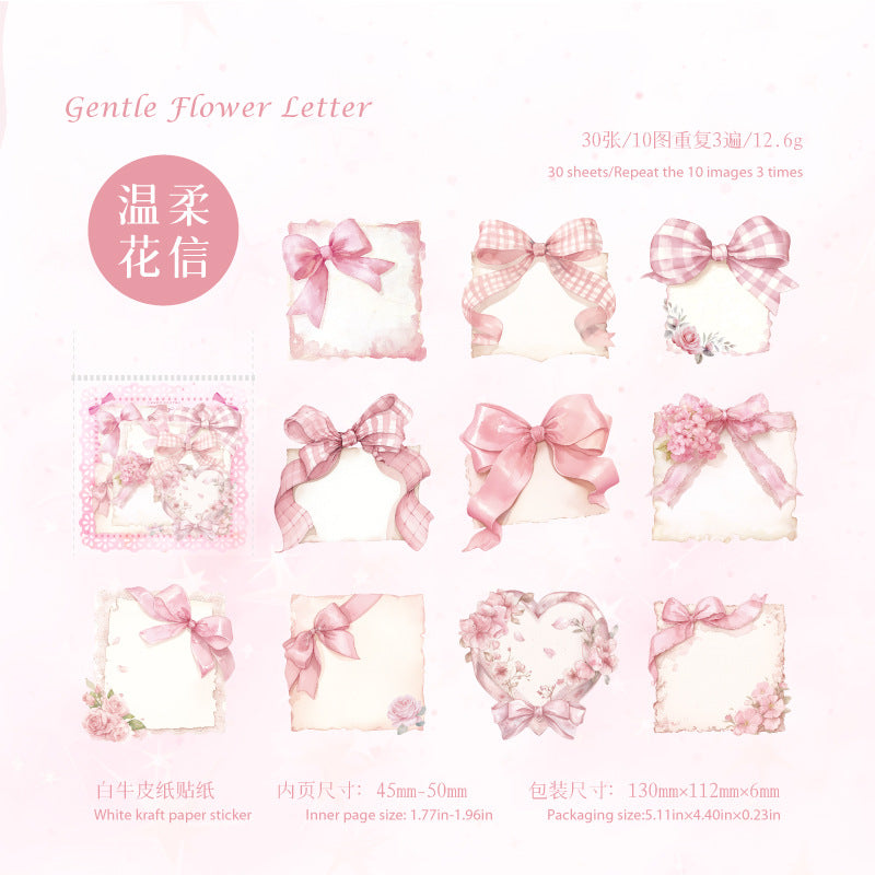 0512 Sweet Letter Solid Sticker -30Pcs each pack