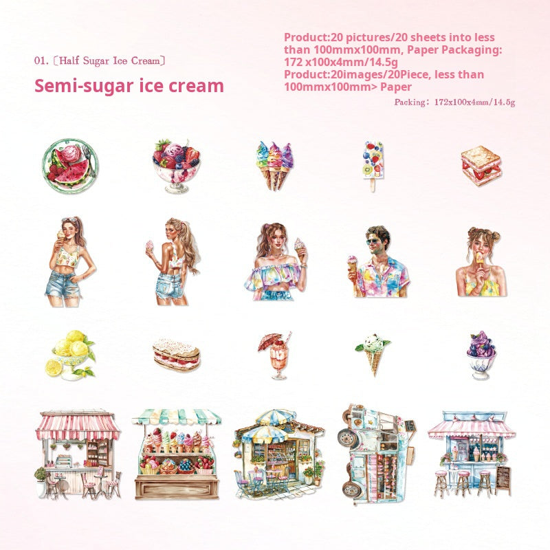 Summer cardstock sticker -20Pcs each pack