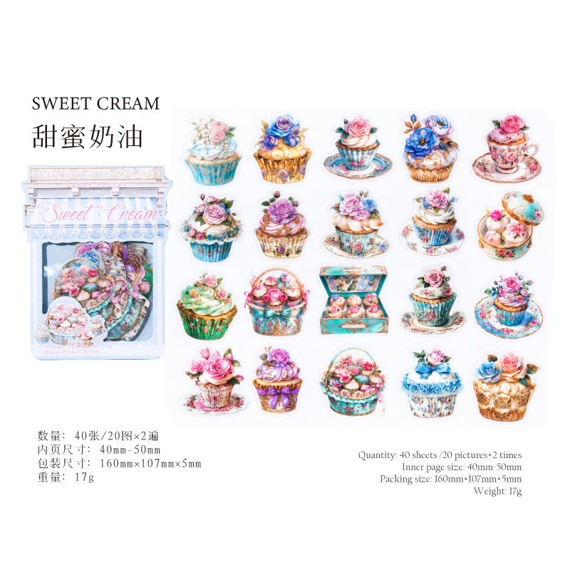 0321 Sweet Flower Series Sticker -40Pcs each pack