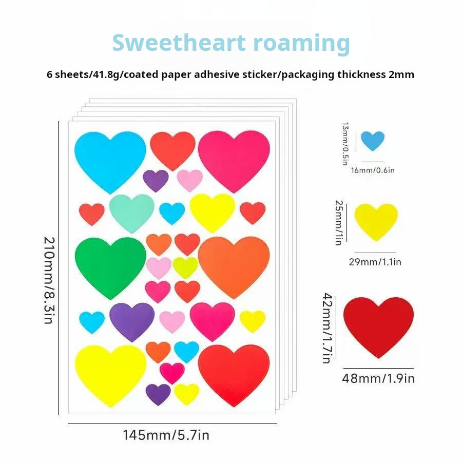 0604 Color graphics sticker -6Pcs each pack