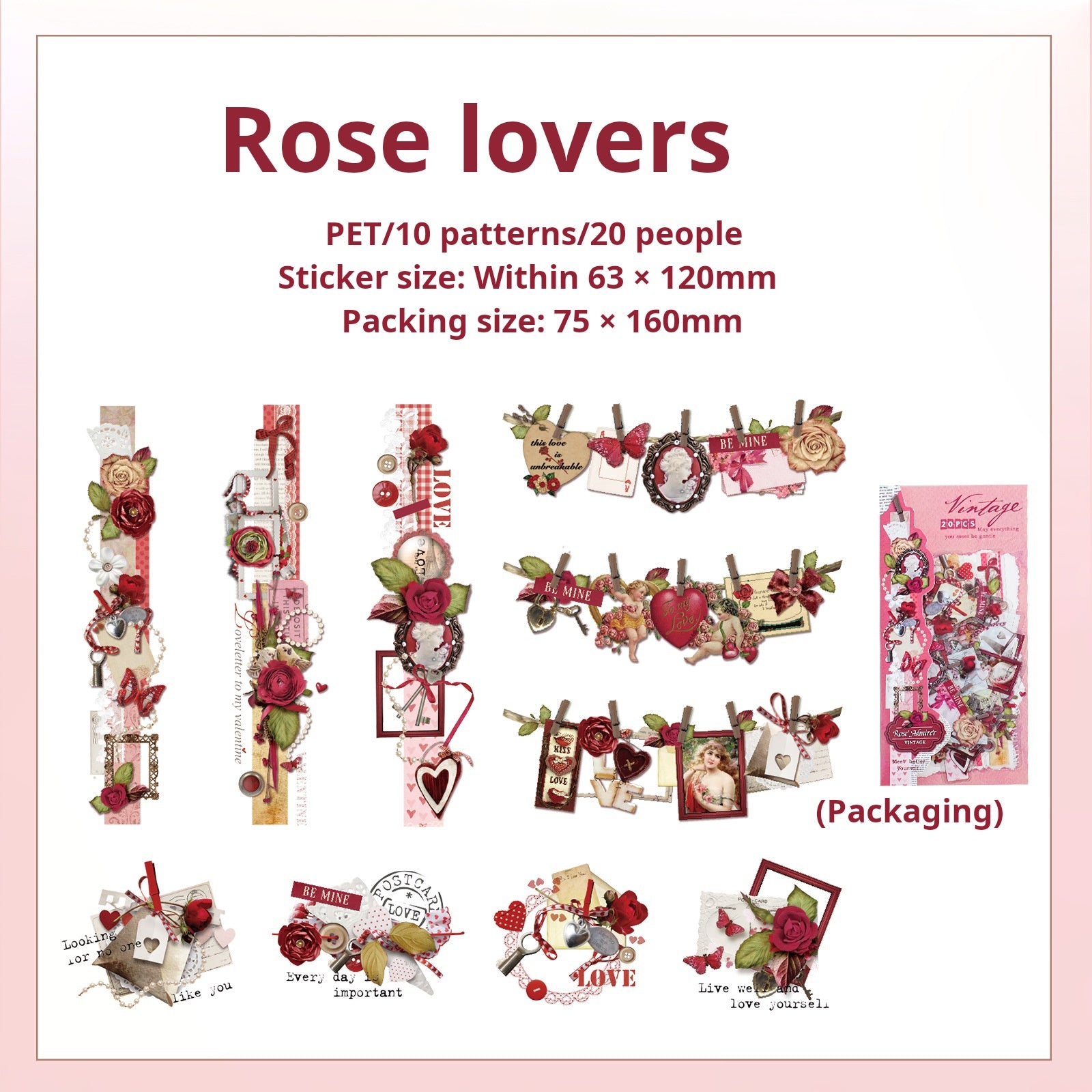 0423 Misty Garden Series Sticker-20Pcs each pack