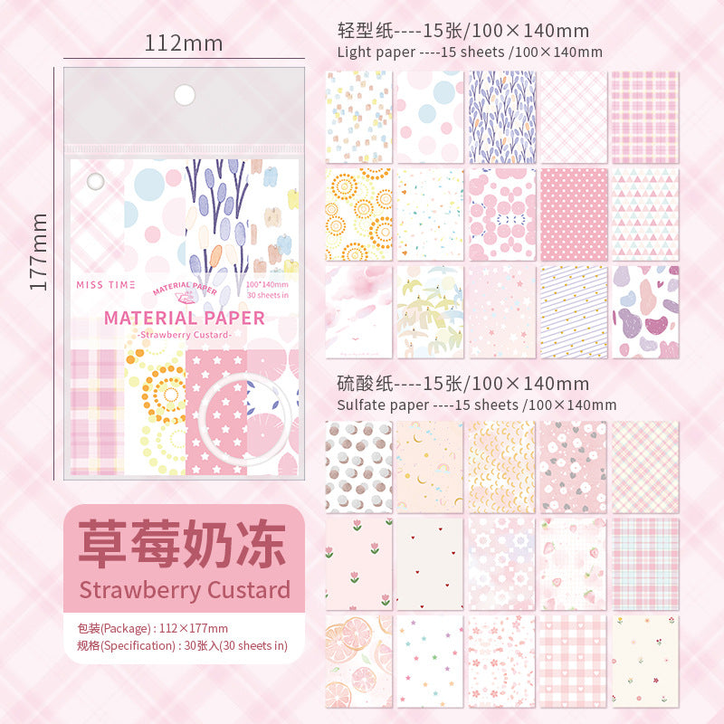 0510 Cream Letter Series Material Paper -30Pcs each pack