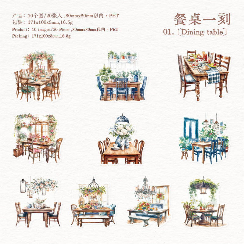 0226 Daily Home Series Stickers -20Pcs each pack