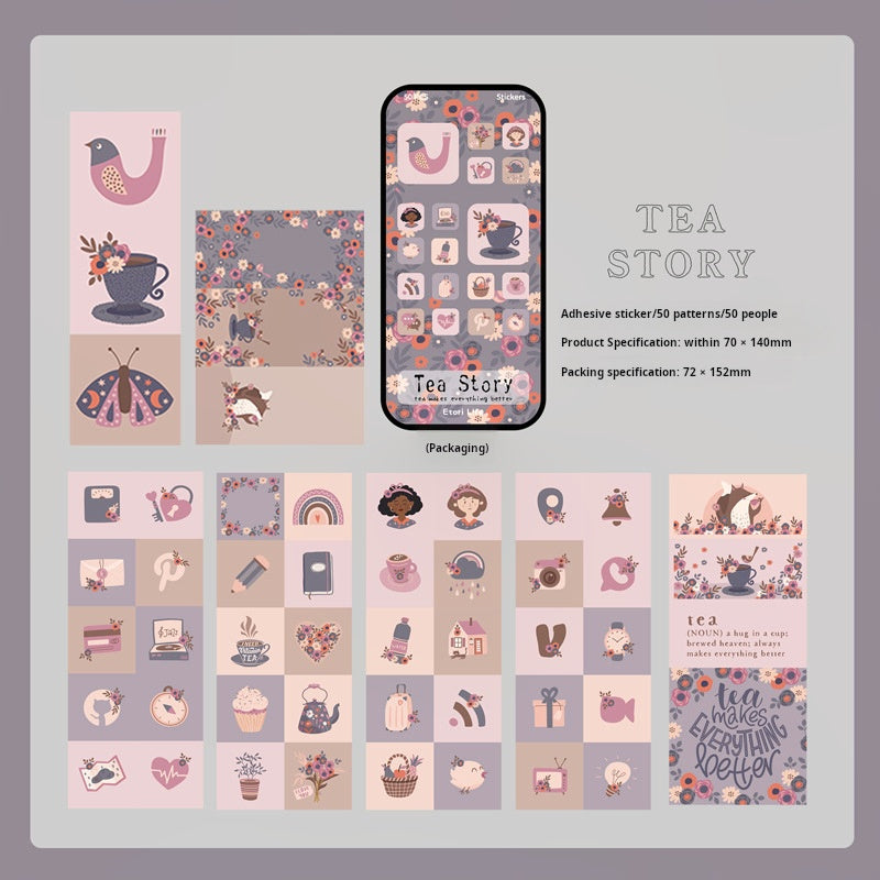 0324 Beautiful Stories Series sticker -50Pcs each pack