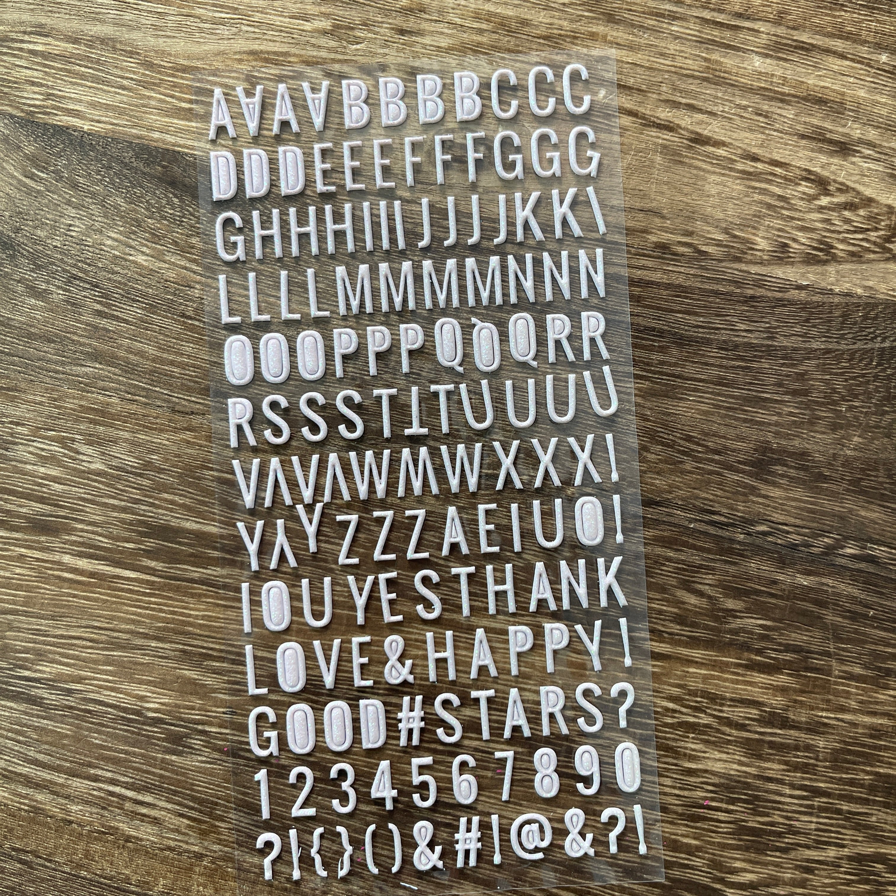 Fine glitter letters sticker -1Pcs each pack