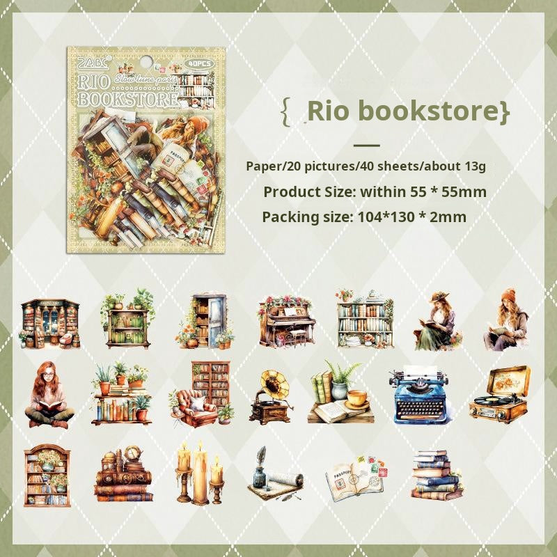 0503 Slow Paced Paris PET Stickers -40Pcs each pack