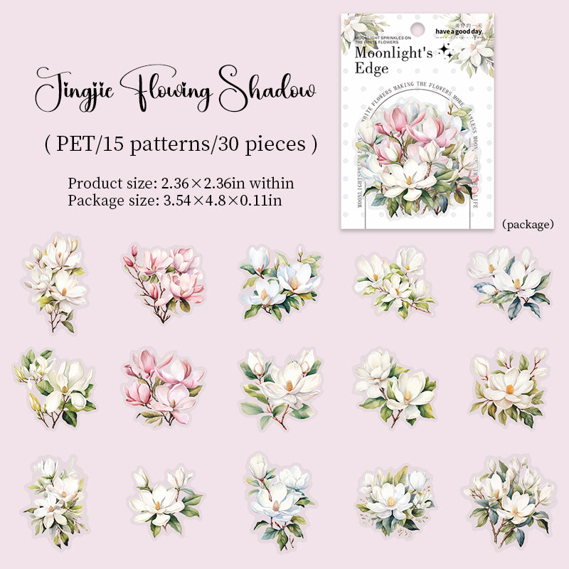 0503 Moonlit Shore Series PET Stickers -30Pcs each pack