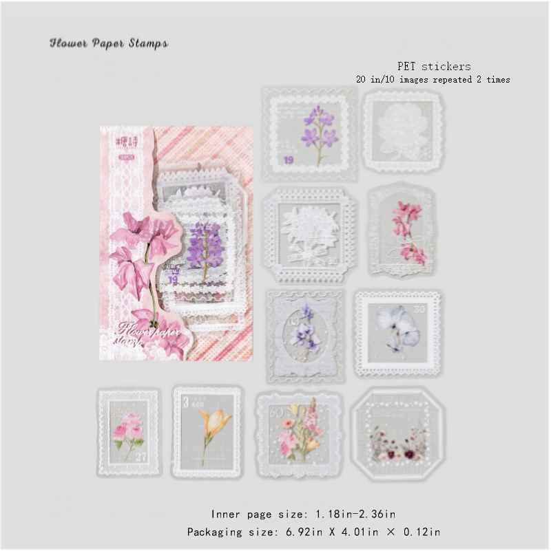 Lace PET sticker -20Pcs each pack